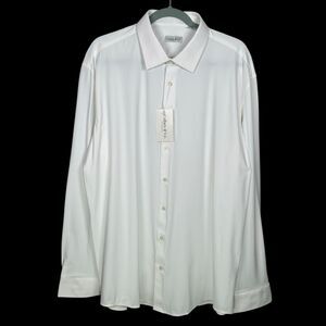 Collars & Co Apex Performance Dress Shirt 2XL White Office Stretch Button Down